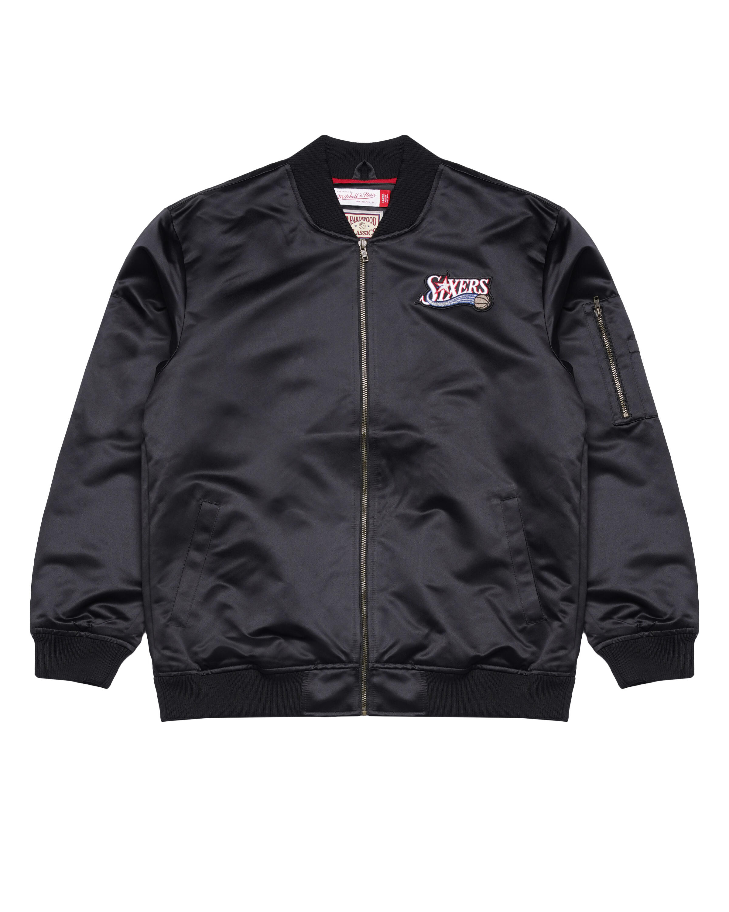 NBA 76ers ジャケット Heavyweight Satin Jacket ミッチェル